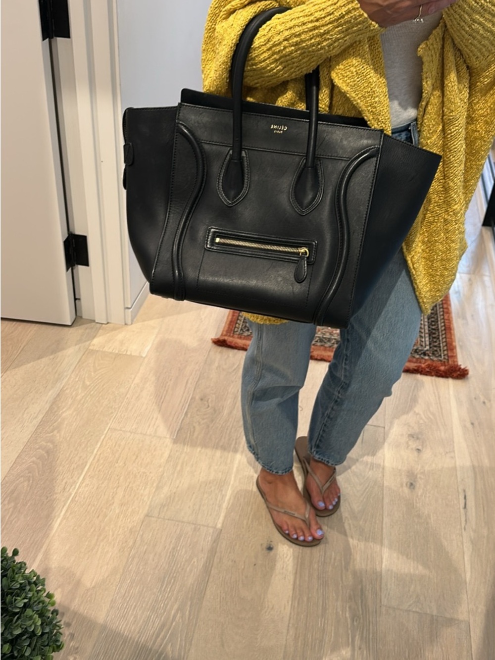 Authentic CELINE Leather Luggage Tote